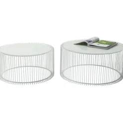 KARE Design Tables basses Wire blanches (set de 2)> Meubles