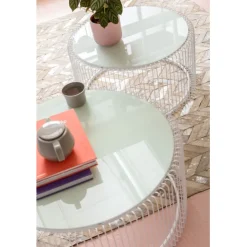 KARE Design Tables basses Wire blanches (set de 2)><noscript><img width=