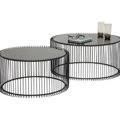 KARE Design Tables basses Wire noir (set de 2)> Meubles