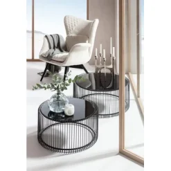 KARE Design Tables basses Wire noir (set de 2)> Meubles