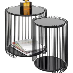 KARE Design Tables d appoint Wire Cut Out noir (2/Set)> Meubles