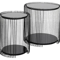 KARE Design Tables d appoint Wire Cut Out noir (2/Set)><noscript><img width=