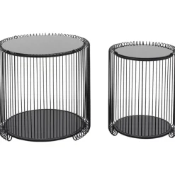 KARE Design Tables d appoint Wire Cut Out noir (2/Set)><noscript><img width=