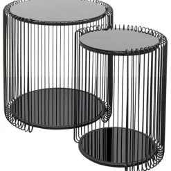 KARE Design Tables d appoint Wire Cut Out noir (2/Set)><noscript><img width=