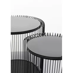 KARE Design Tables d appoint Wire Cut Out noir (2/Set)><noscript><img width=