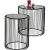 KARE Design Tables d appoint Wire noir (set/2) Ø44cm> Meubles