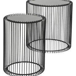 KARE Design Tables d appoint Wire noir (set/2) Ø44cm><noscript><img width=