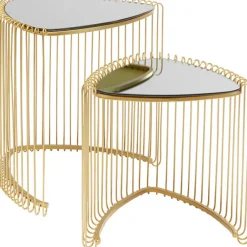 KARE Design Tables d appoint Wire Triangle doré (2/Set)> Meubles