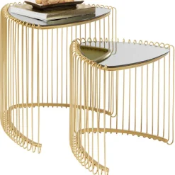 KARE Design Tables d appoint Wire Triangle doré (2/Set)><noscript><img width=