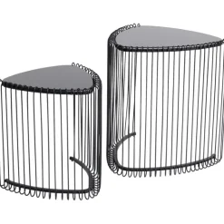 KARE Design Tables d appoint Wire Triangle noir (2/Set)> Meubles