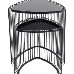 KARE Design Tables d appoint Wire Triangle noir (2/Set)><noscript><img width=