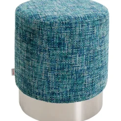 KARE Design Tabouret Berry High silver bleu Ø39cm> Meubles