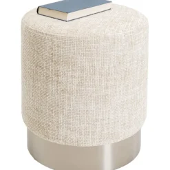 KARE Design Tabouret Berry High silver beige Ø39cm> Meubles