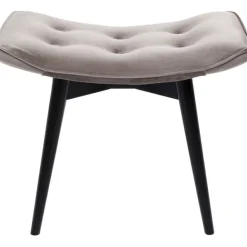 KARE Design Tabouret Black Vicky velours gris 46x59cm> Meubles