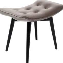 KARE Design Tabouret Black Vicky velours gris 46x59cm> Meubles