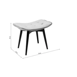 KARE Design Tabouret Black Vicky velours gris 46x59cm><noscript><img width=