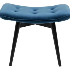 KARE Design Tabouret Black Vicky velours bleu pétrole 59x37cm> Meubles