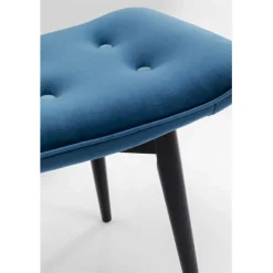 KARE Design Tabouret Black Vicky velours bleu pétrole 59x37cm><noscript><img width=