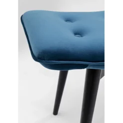 KARE Design Tabouret Black Vicky velours bleu pétrole 59x37cm><noscript><img width=