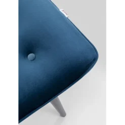 KARE Design Tabouret Black Vicky velours bleu pétrole 59x37cm><noscript><img width=