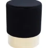 KARE Design Tabouret Cherry noir laiton Ø35cm> Meubles