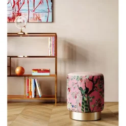 KARE Design Tabouret Cherry Peacock laiton Ø32cm> Meubles