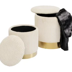 KARE Design Tabouret Cherry Storage Cord Creme (2/Set)><noscript><img width=