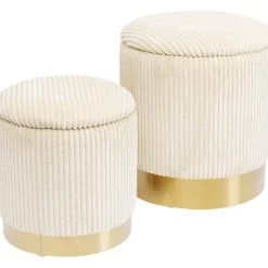 KARE Design Tabouret Cherry Storage Cord Creme (2/Set)><noscript><img width=