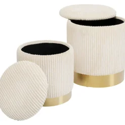 KARE Design Tabouret Cherry Storage Cord Creme (2/Set)><noscript><img width=