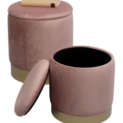 KARE Design Tabouret Cherry Storage rose - laiton (2/Set)> Meubles