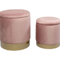 KARE Design Tabouret Cherry Storage rose - laiton (2/Set)> Meubles
