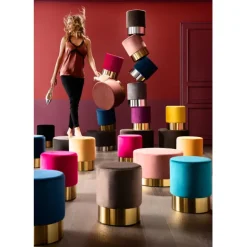 KARE Design Tabouret Cherry vert laiton Ø35cm><noscript><img width=