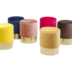 KARE Design Tabouret Cherry vieux rose laiton Ø35cm> Meubles