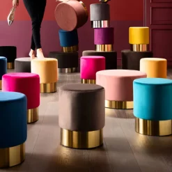 KARE Design Tabouret Cherry vieux rose laiton Ø35cm><noscript><img width=