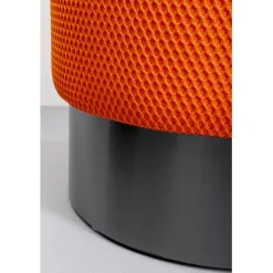 KARE Design Tabouret Jody orange - Mesh noir Ø35cm><noscript><img width=