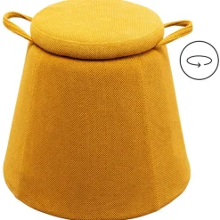 KARE Design Tabouret Thimble jaune Ø51cm> Meubles