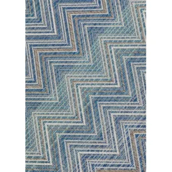 KARE Design Tapis Outdoor Zigzag bleu 230x330cm> Accessoires