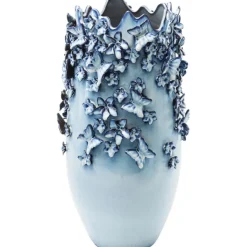 KARE Design Vase Butterflies bleu clair 50cm> Accessoires