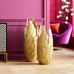 KARE Design Vase Feathers doré 91> Accessoires