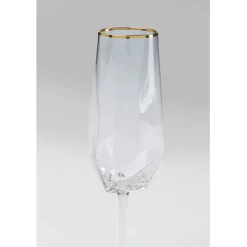 KARE Design Verre à champagne Diamond Gold Rim><noscript><img width=