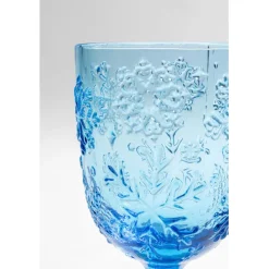 KARE Design Verre à vin Ice Flowers bleu> Accessoires